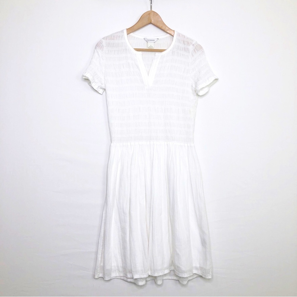 Club Monaco white smocked, bodice fully lined dress - Picture 2 of 10